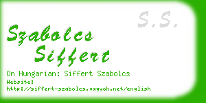 szabolcs siffert business card